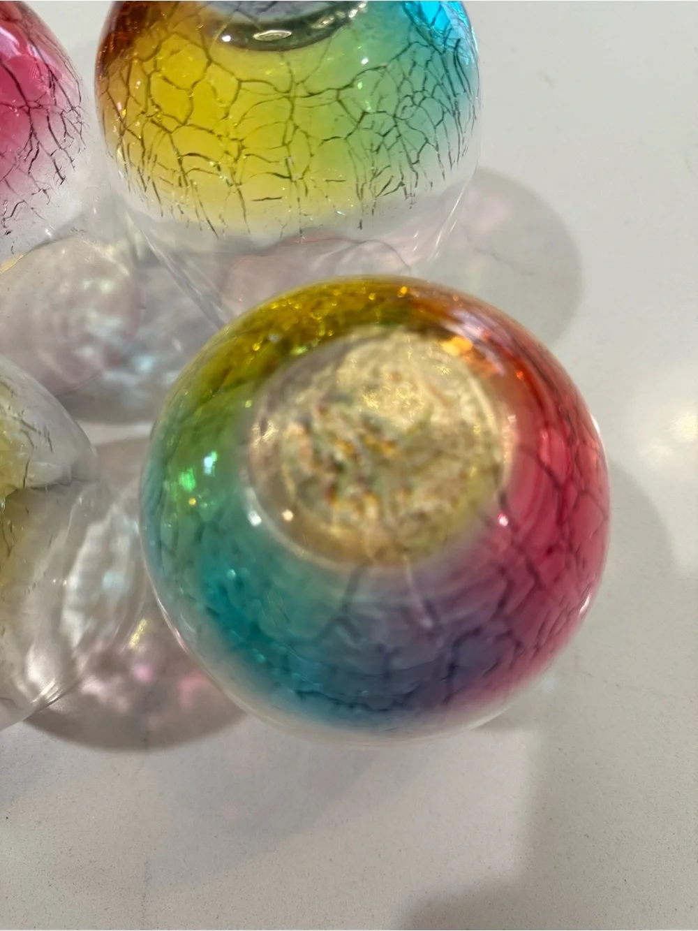 Set of 4 Rainbow Ombre Stemless Wine Glasses